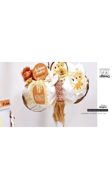 Lumanare de botez baieti cu lei, micul leut regele animalelor Simba, 65x4cm, Little Lion 9